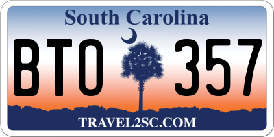 SC license plate BTO357
