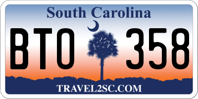 SC license plate BTO358