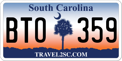 SC license plate BTO359