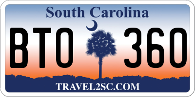 SC license plate BTO360