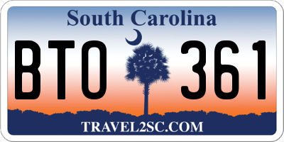 SC license plate BTO361