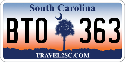 SC license plate BTO363