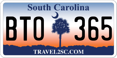 SC license plate BTO365