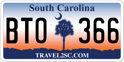 SC license plate BTO366
