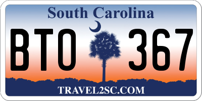 SC license plate BTO367