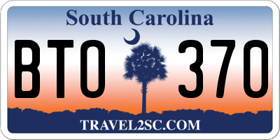 SC license plate BTO370