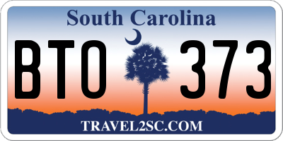 SC license plate BTO373