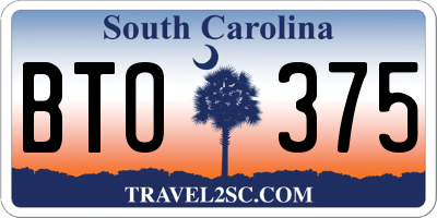 SC license plate BTO375