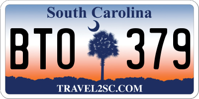 SC license plate BTO379