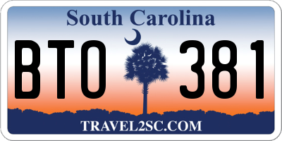 SC license plate BTO381