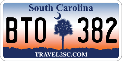 SC license plate BTO382
