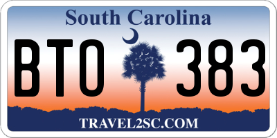 SC license plate BTO383