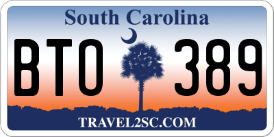 SC license plate BTO389