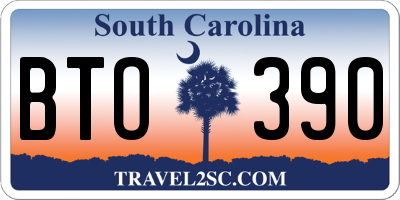 SC license plate BTO390