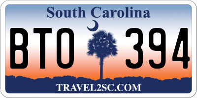 SC license plate BTO394