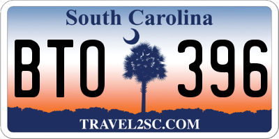 SC license plate BTO396