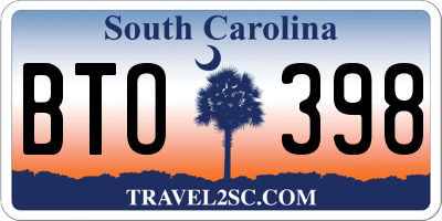 SC license plate BTO398