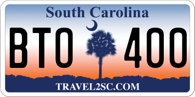 SC license plate BTO400