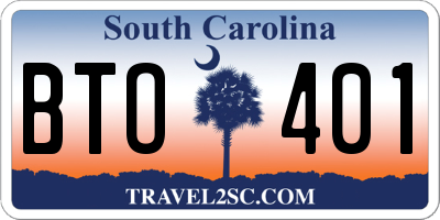 SC license plate BTO401