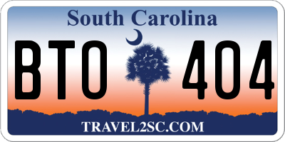 SC license plate BTO404