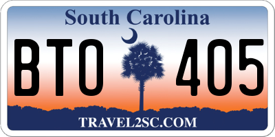 SC license plate BTO405