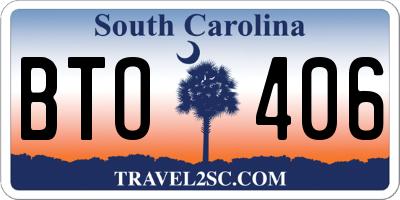 SC license plate BTO406