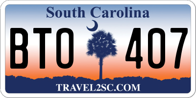 SC license plate BTO407