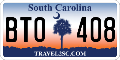 SC license plate BTO408