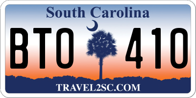 SC license plate BTO410