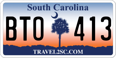 SC license plate BTO413
