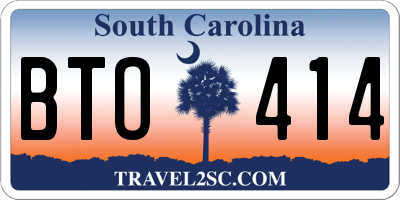 SC license plate BTO414