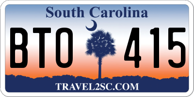SC license plate BTO415