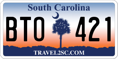 SC license plate BTO421
