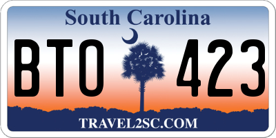 SC license plate BTO423