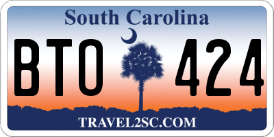 SC license plate BTO424