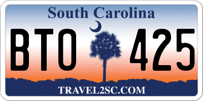 SC license plate BTO425