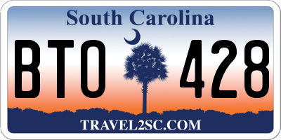 SC license plate BTO428