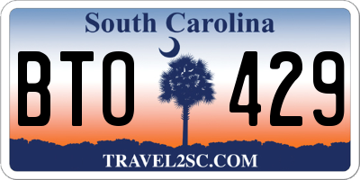 SC license plate BTO429