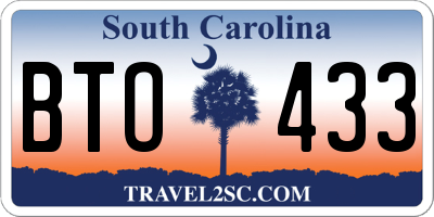 SC license plate BTO433