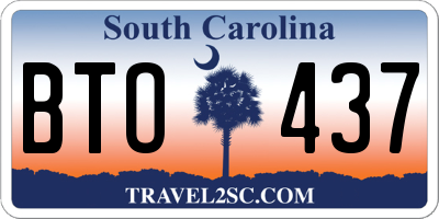 SC license plate BTO437