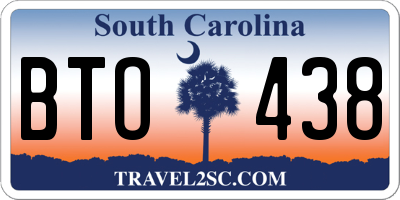 SC license plate BTO438