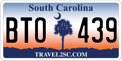 SC license plate BTO439