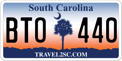 SC license plate BTO440