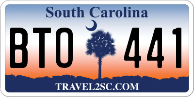 SC license plate BTO441