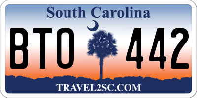 SC license plate BTO442