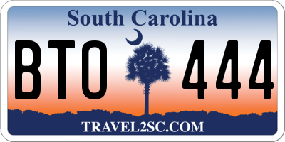 SC license plate BTO444
