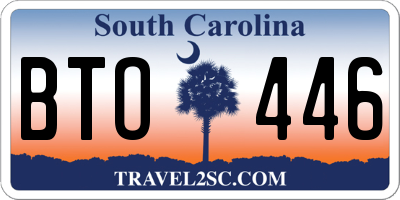SC license plate BTO446