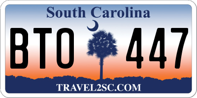SC license plate BTO447