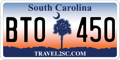 SC license plate BTO450