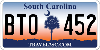SC license plate BTO452